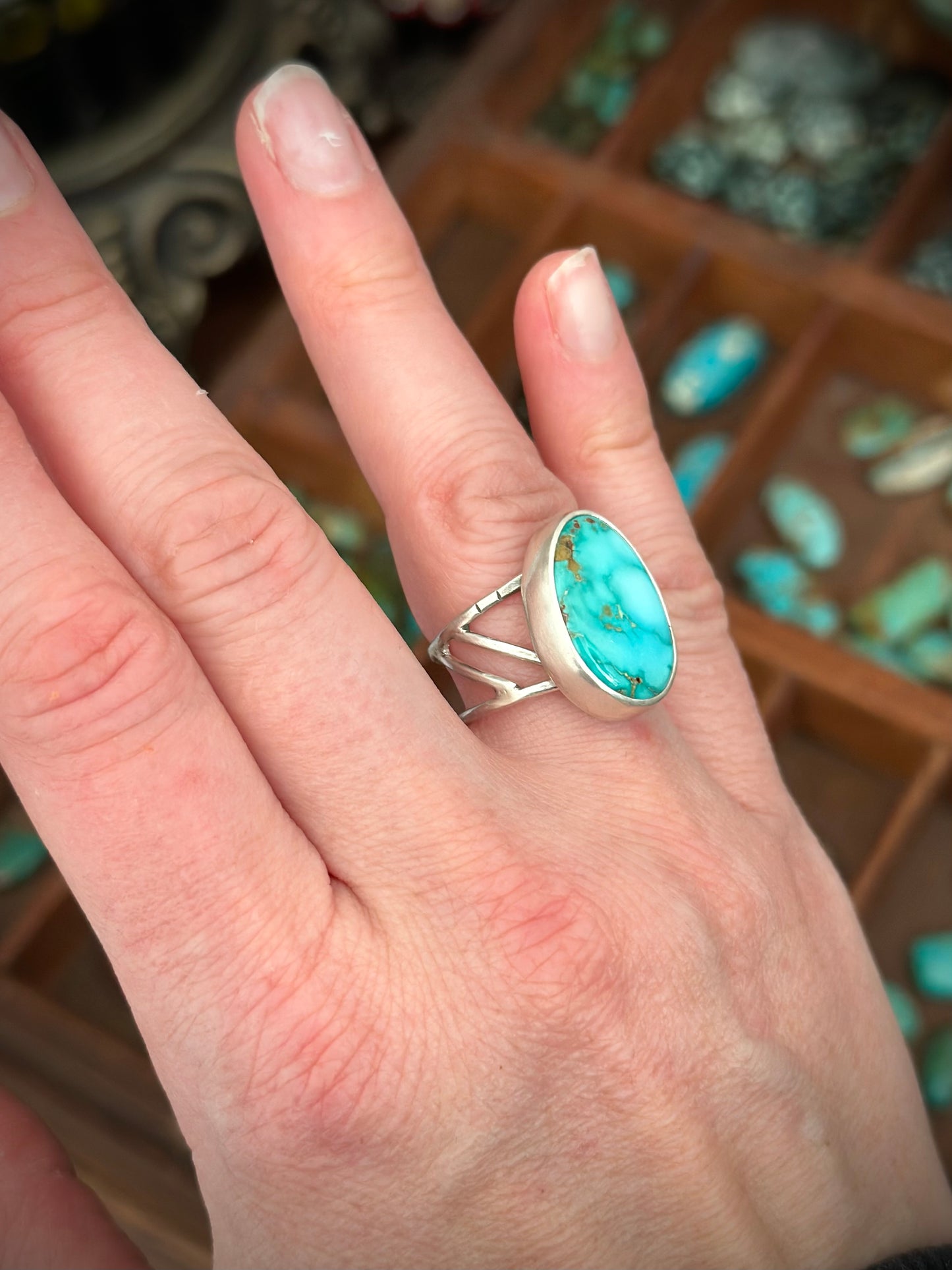 Fox Turquoise Ring in size 8
