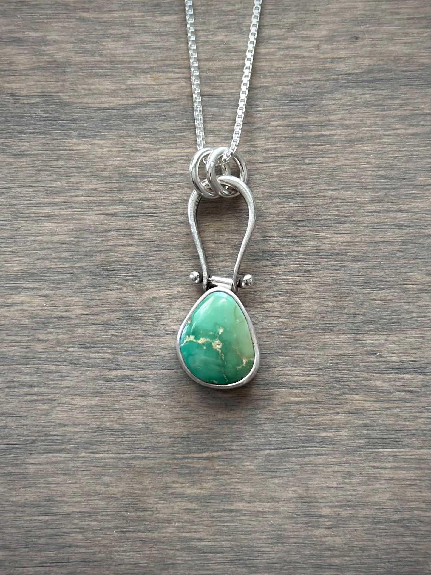 Fox Turquoise Hinge Pendant in Green no. 9