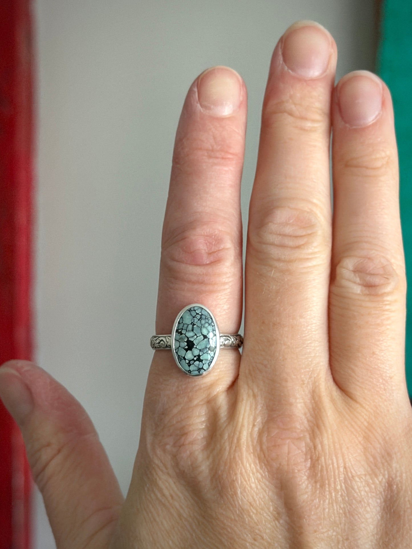 Desert Bloom Variscite Ring in size 8.75