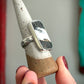 White Buffalo Rectangle Ring size 10 STAMPED BAND