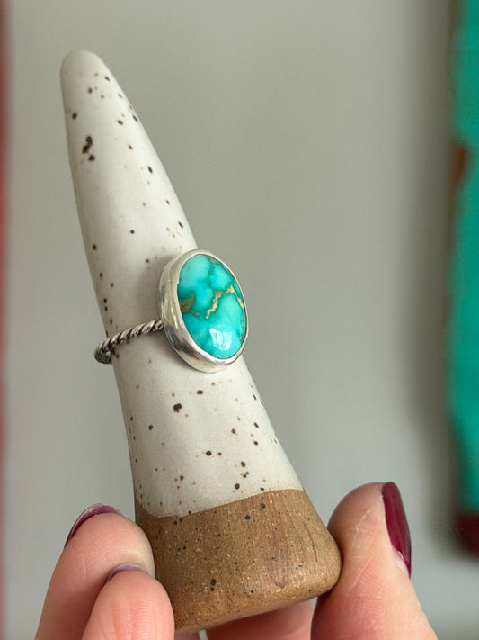 Sonoran Nugget Turquoise Twist Ring size 8
