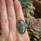 Morenci 2 Turquoise Twist Pyrite Loaded Ring in size 8