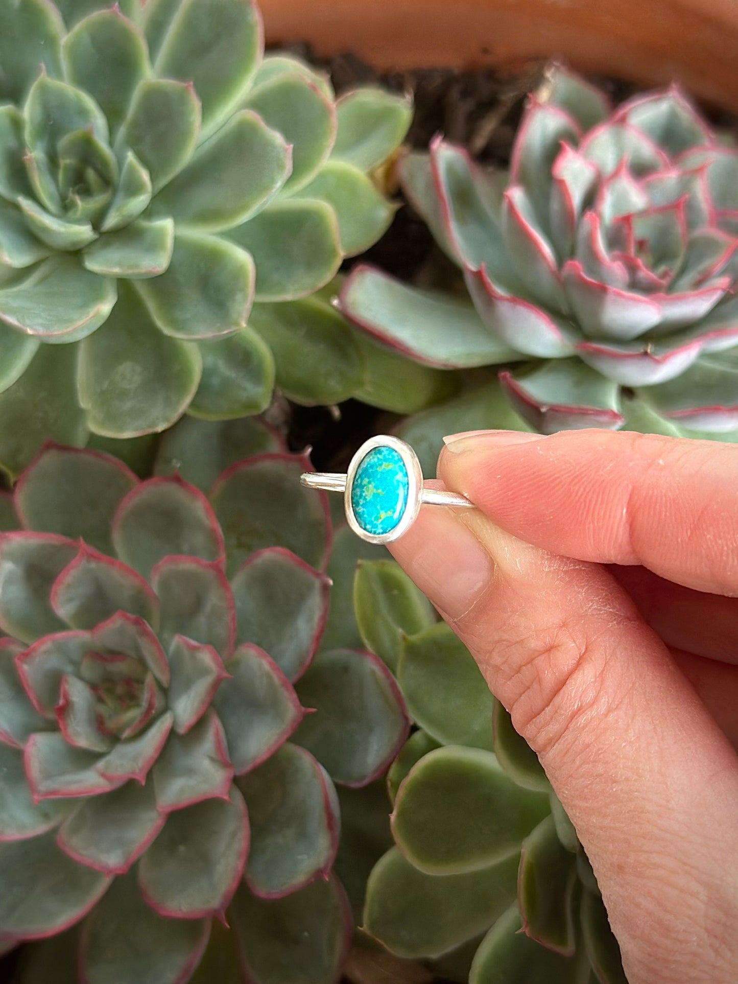 Emerald Valley Turquoise Stacker Ring in size 8