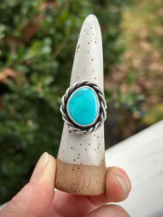 Sleeping Beauty Turquoise Twist Ring in size 8.5