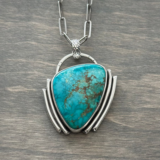 Fox Turquoise Art Deco Statement Pendant