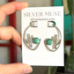 Emerald Valley Turquoise Cactus Hoop Stud Earrings v2