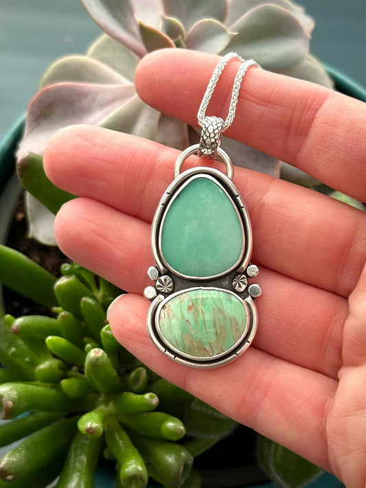 Desert Bloom + Australian Variscite Color Totem Pendant v1