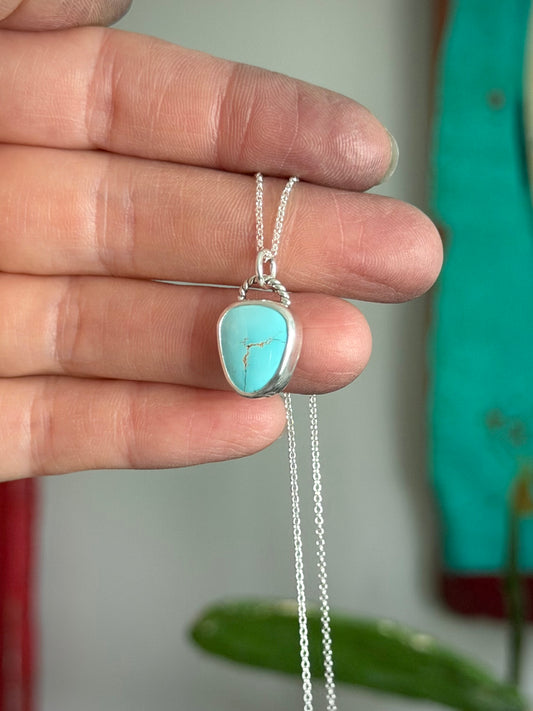Royston Royal Blue Turquoise Little Necklace in Pale Blue v2