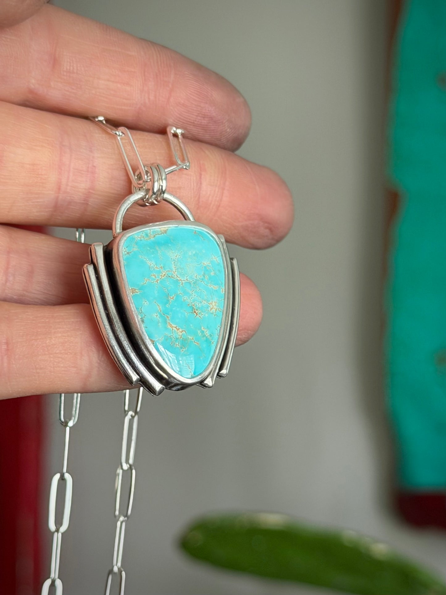 Royston Royal Blue Turquoise Art Deco Pendant