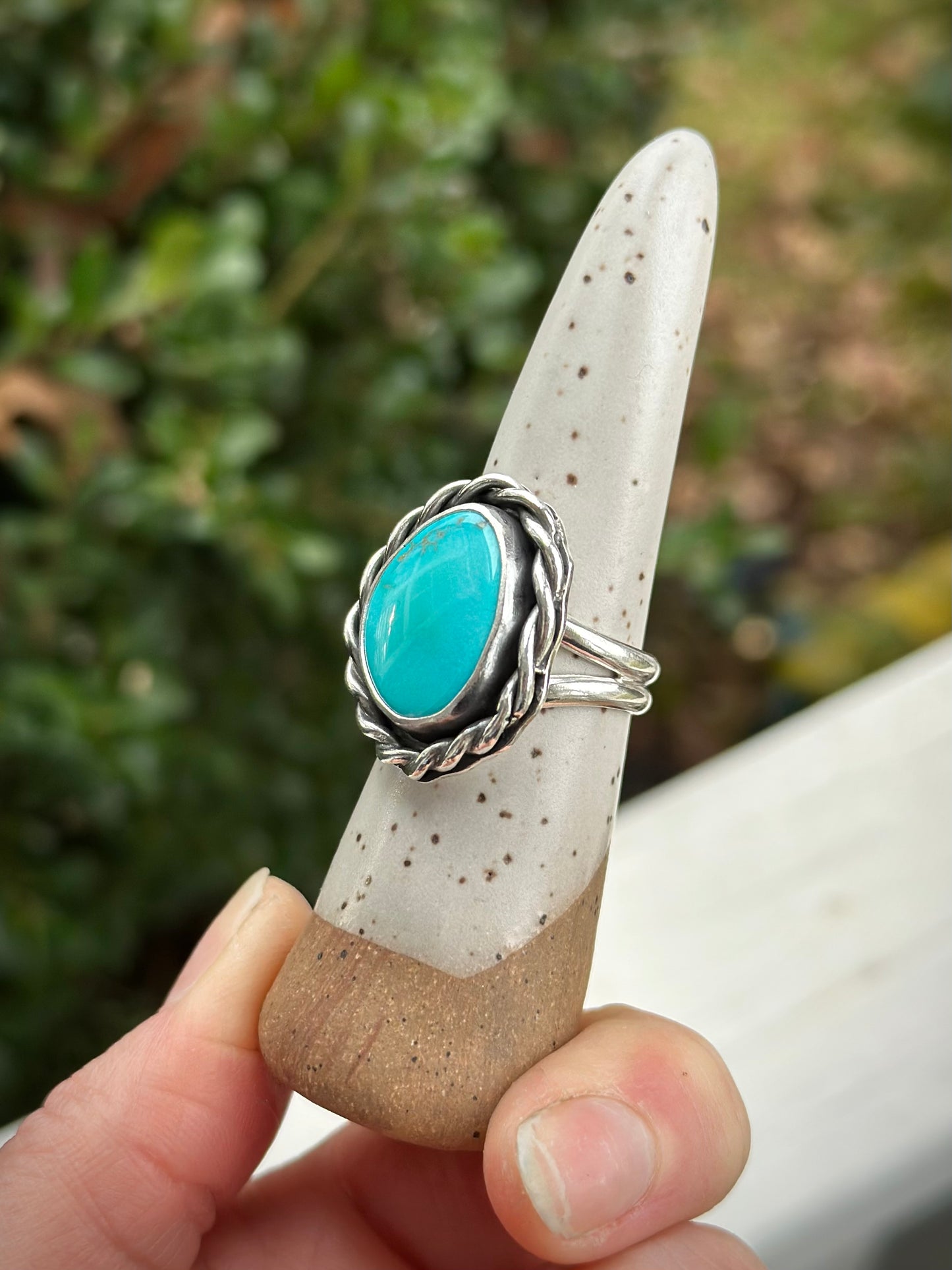 Sleeping Beauty Turquoise Twist Ring in size 8.5