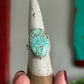 #8 Turquoise Art Deco Crescent Ring size 8.25