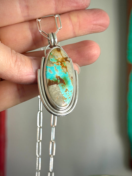 Royston Ribbon Turquoise Art Deco Pendant