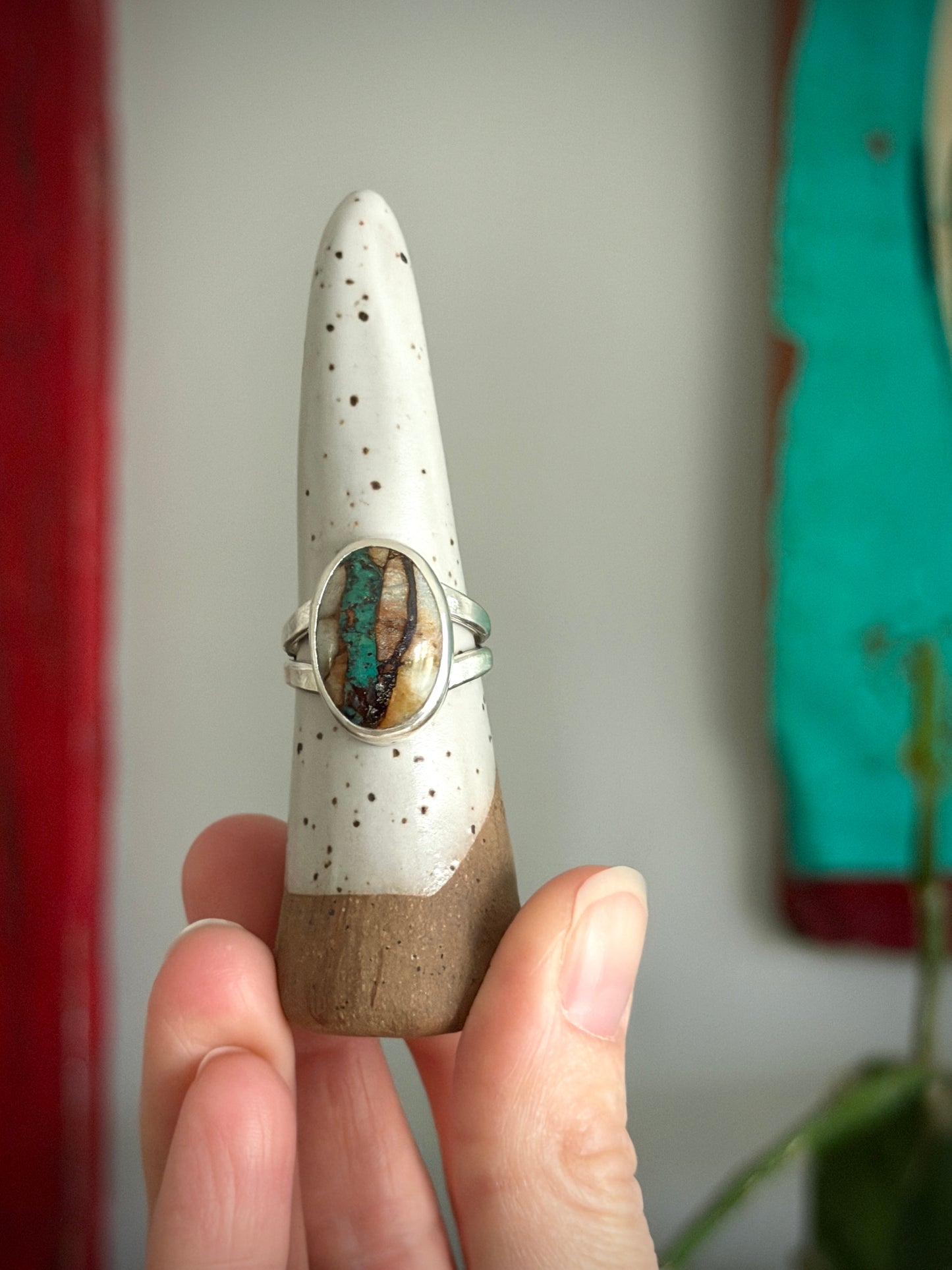 Royston Ribbon Turquoise Ring in size 9.5 STAMPED BAND