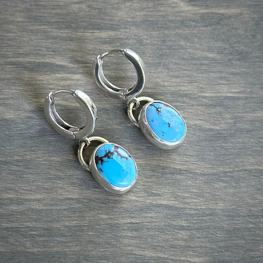 Golden Hills Turquoise Huggie Hoop Earrings