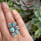 Coober Pedy Opal Half Flower Ring in size 7-3/4