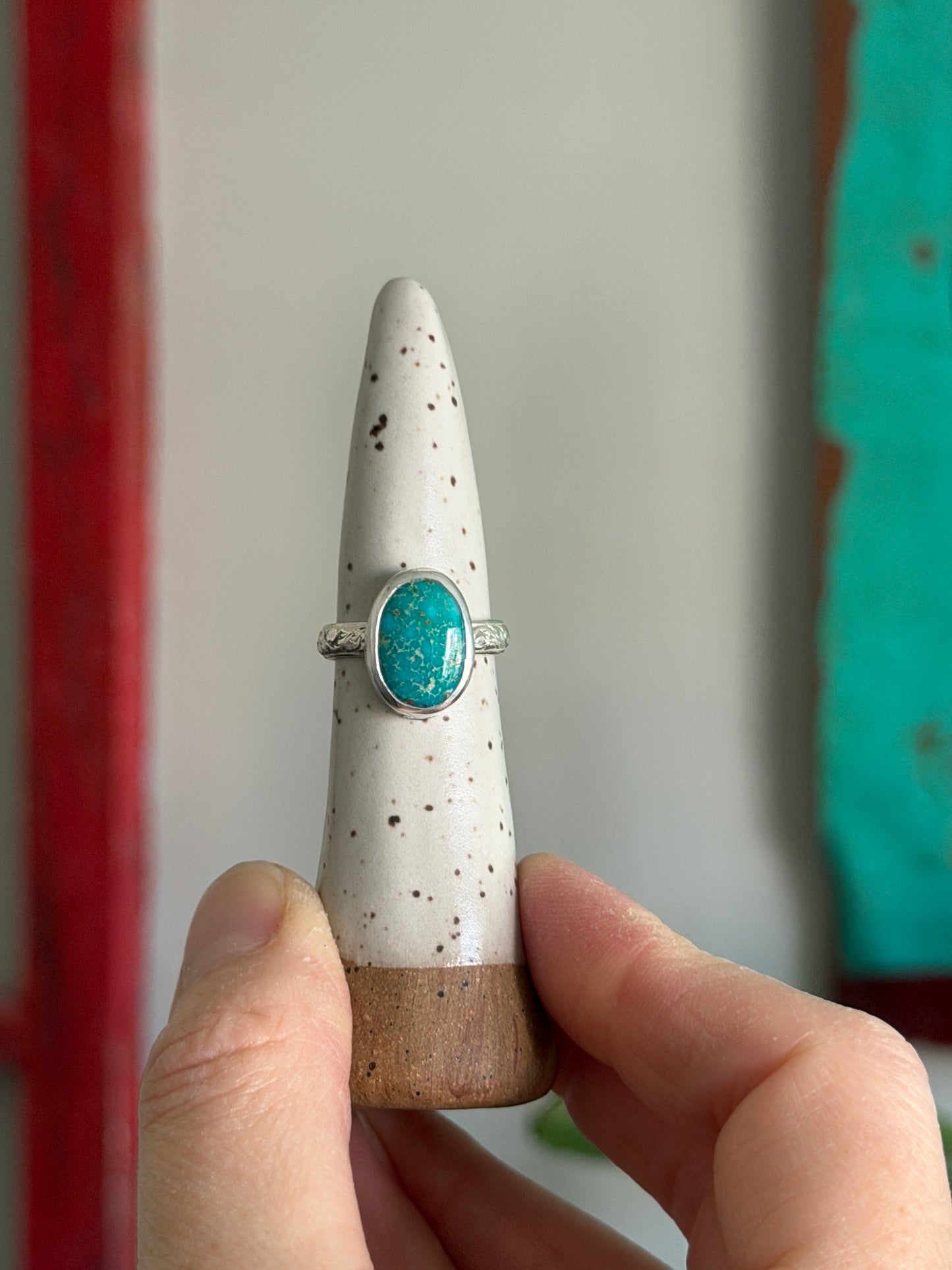 Patagonia Turquoise Oval Ring in size 6.5