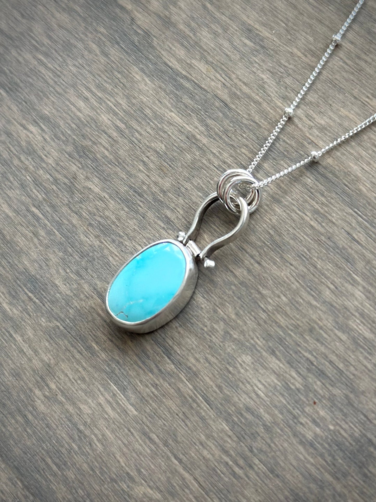 Fox Turquoise Hinge Pendant in Blue no. 5