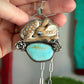 As Is Royston Turquoise Laura Mears Fawn Pendant with Succulents