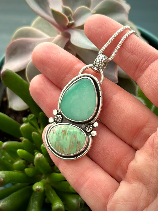 Desert Bloom + Australian Variscite Color Totem Pendant v1