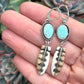 Royston Turquoise + Owl Feather Earrings