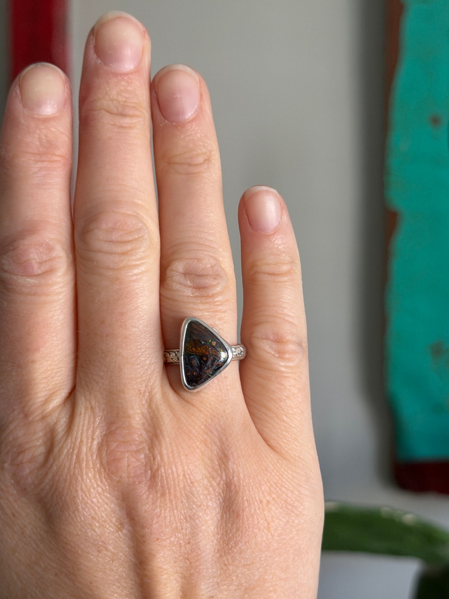 Australian Boulder Opal Ring in size 8