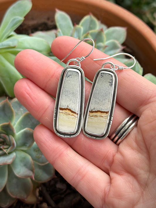 Chicken Track Jasper Bar Earrings