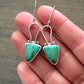 Emerald Valley Turquoise Triangle Earrings in Green