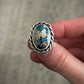 Morenci 2 Turquoise Twist Pyrite Loaded Ring in size 7