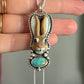 Laura Mears Bunny Pendant with Easter Blue Turquoise + Succulents