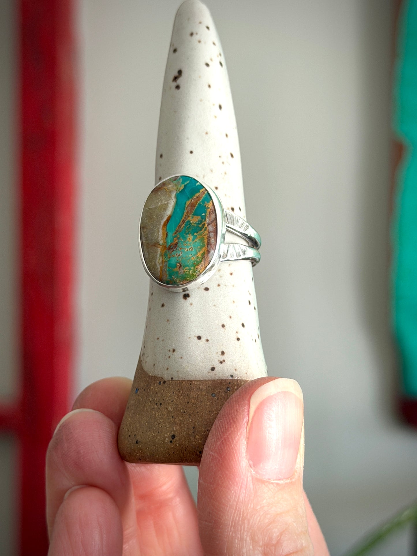 Royston Ribbon Turquoise Ring size 9.25 STAMPED BAND