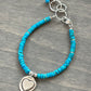 Blue Ridge Turquoise Bracelet with Layered Heart 6-7 inch