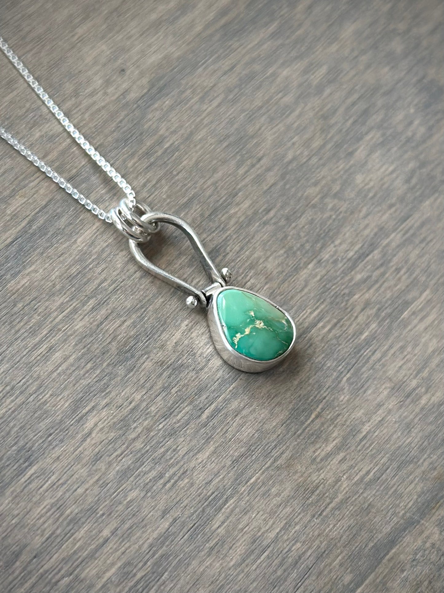 Fox Turquoise Hinge Pendant in Green no. 9