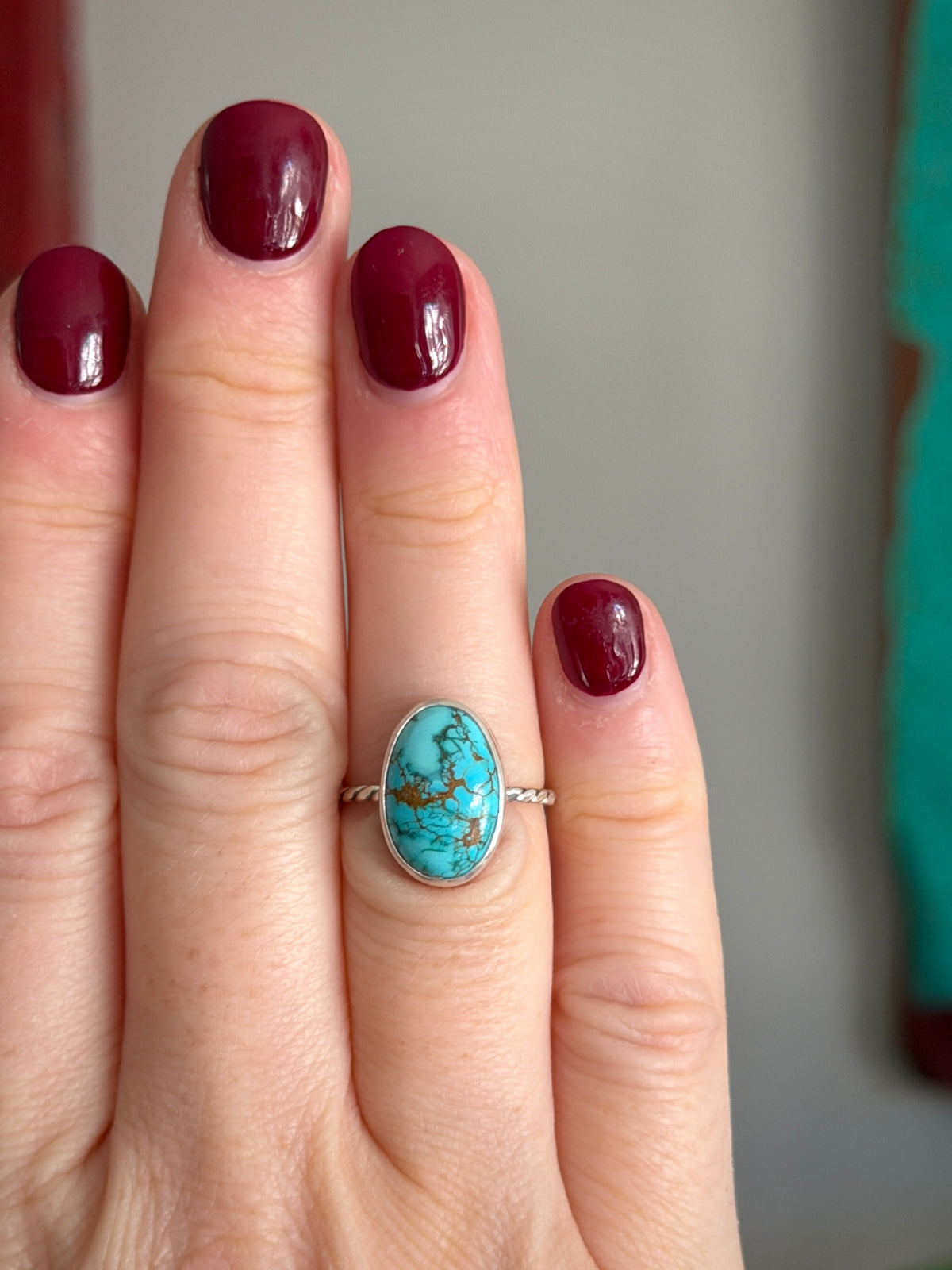Sierra Nevada Turquoise Ring Twist Band size 6.5