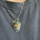 High Grade New Lander Variscite Polychrome Pendant with Handmade Chain