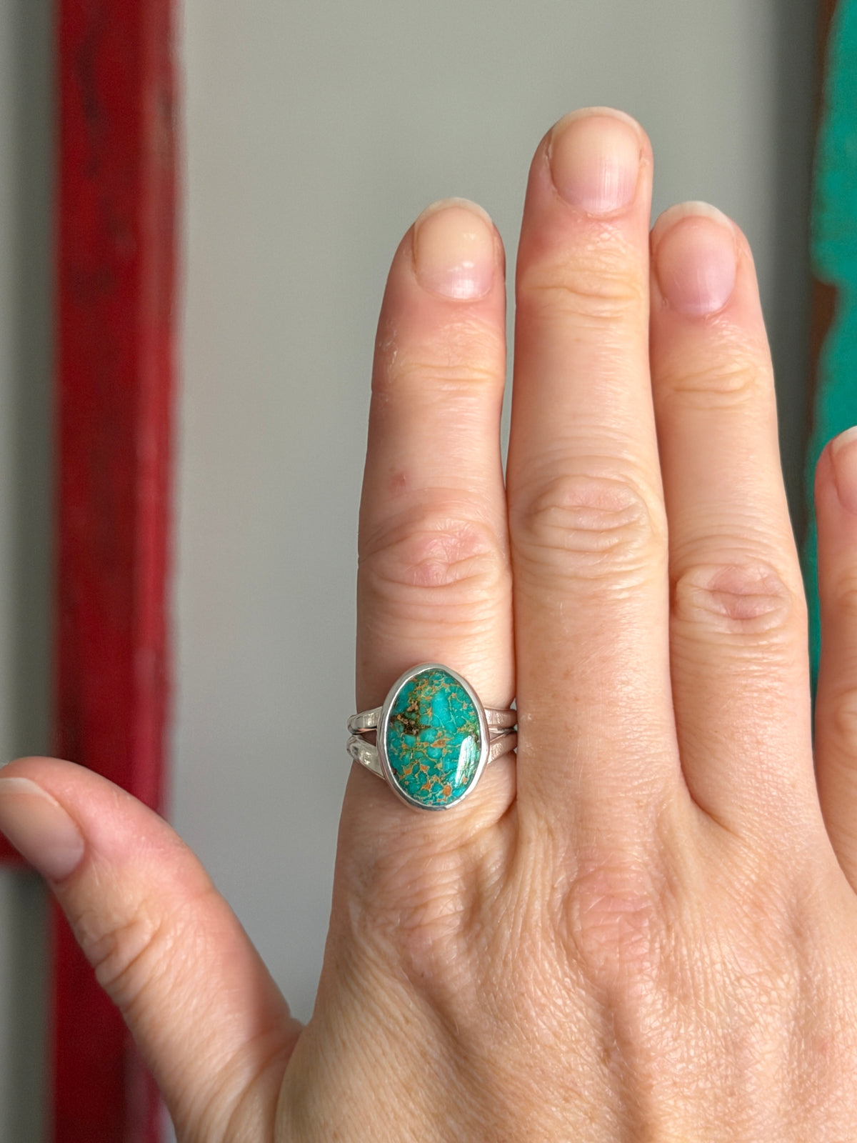 Patagonia Turquoise Ring in green-blue size 8.75