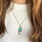 Fox Turquoise + Emerald Basin Variscite Wishbone Pendant