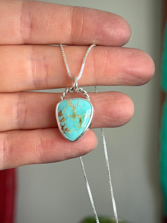 Royston Royal Blue Turquoise Necklace in Pale Blue Twist