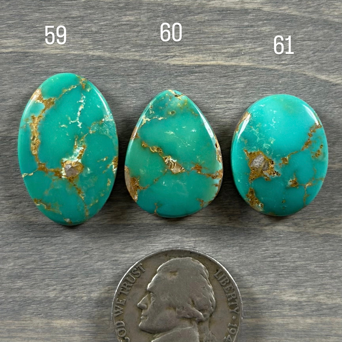 Hardy Pit Turquoise Cabochon 59 60 61