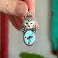 Golden Hills Turquoise Laura Mears Snowy Owl Pendant with Succulents