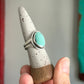 Desert Bloom Variscite Art Deco Ring size 8.5 STAMPED BAND