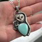Big Minty Desert Bloom Variscite + Laura Mears Owl Face Pendant v2