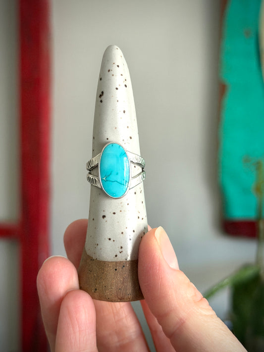 Royston Turquoise Ring size 8 STAMPED BAND