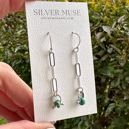 Pinned Sierra Nevada Turquoise Earrings