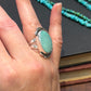Desert Bloom Variscite Art Deco Ring in size 6.75