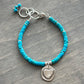 Blue Ridge Turquoise Bracelet with Layered Heart 6-7 inch