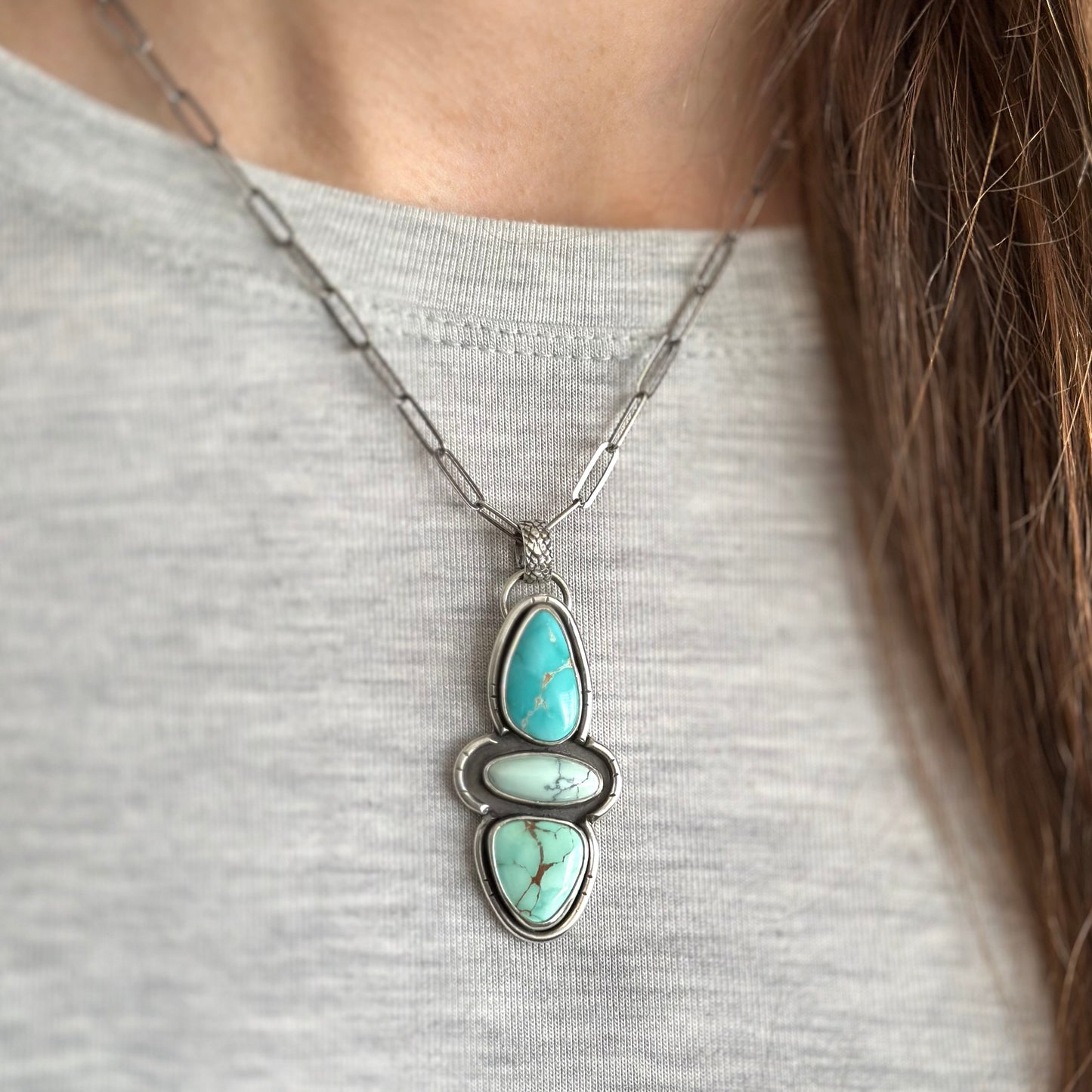 Color Totem Royston Turquoise + Emerald Basin Variscite Pendant