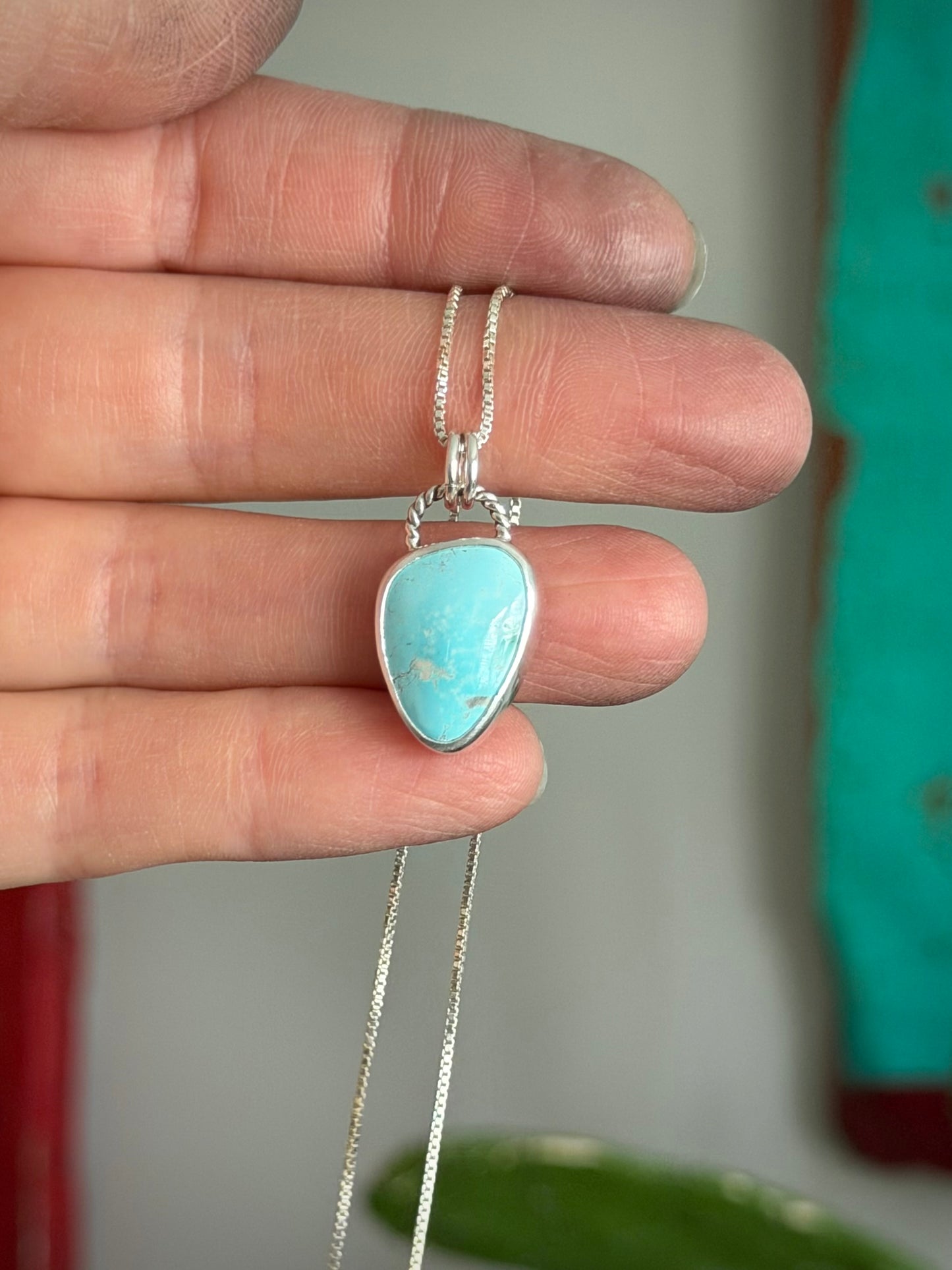Royston Royal Blue Turquoise Necklace in Pale Blue v3