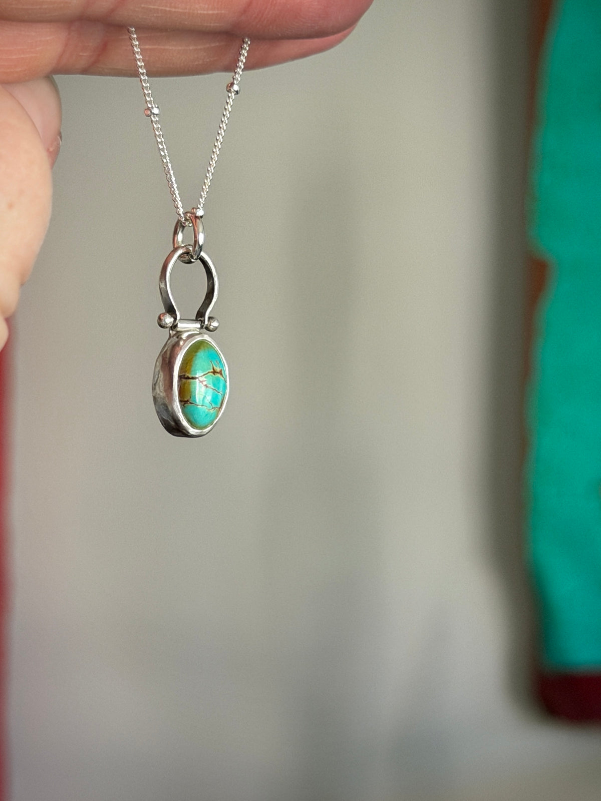Thunderbird Turquoise Little Pinned Hinge Necklace