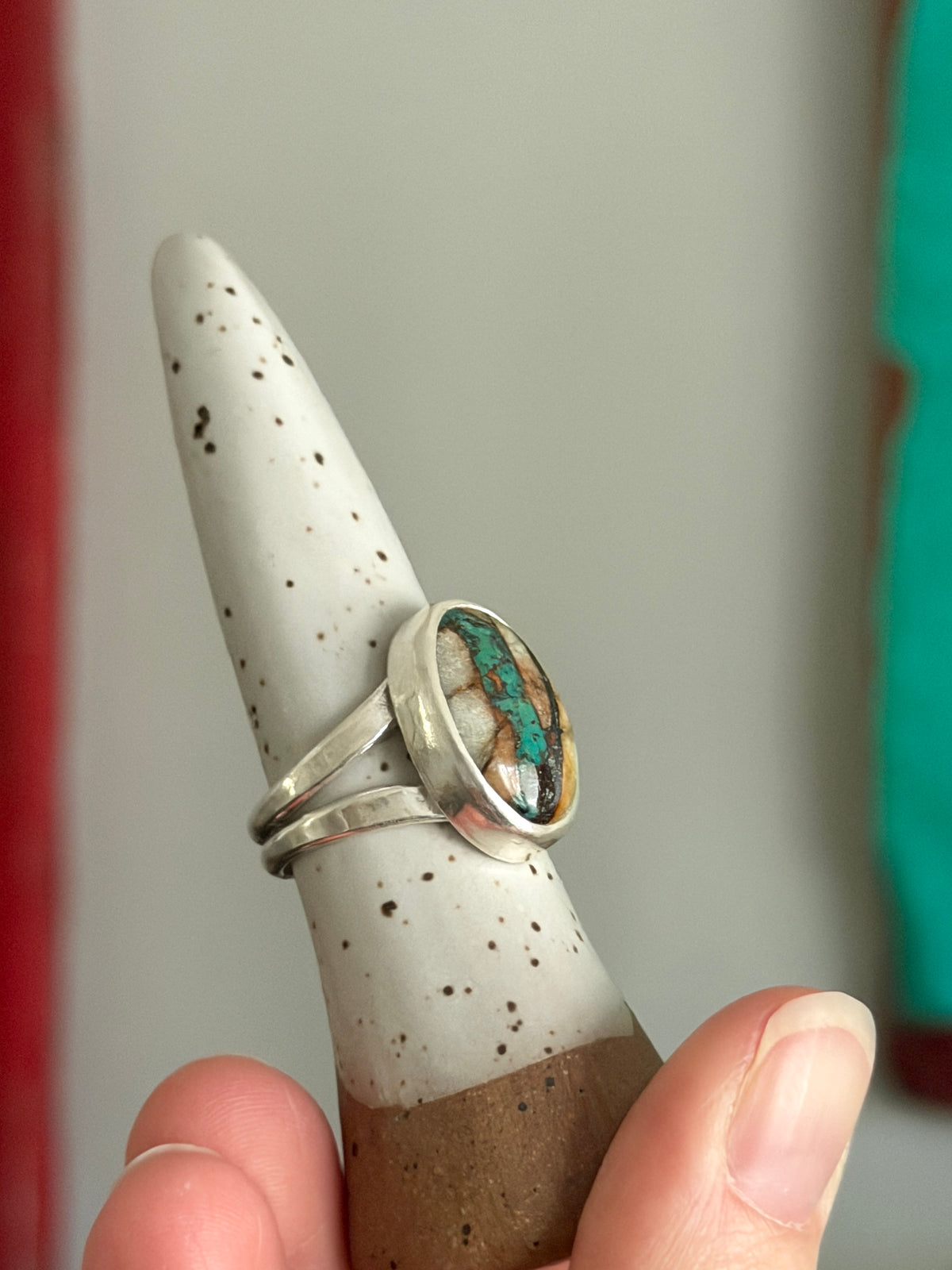 Royston Ribbon Turquoise Ring in size 9.5 STAMPED BAND