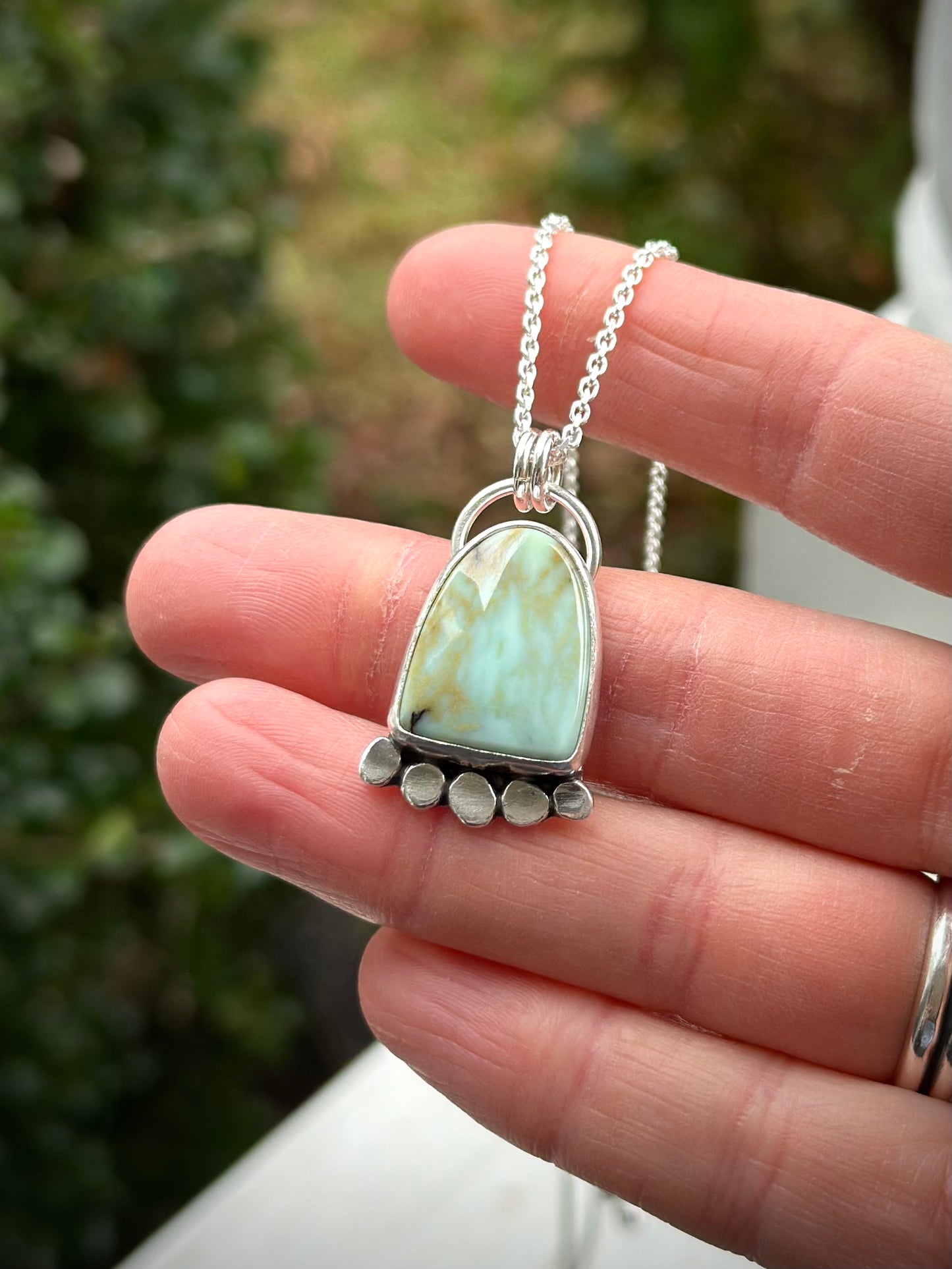 Aloe Variscite Stepping Stone Pendant